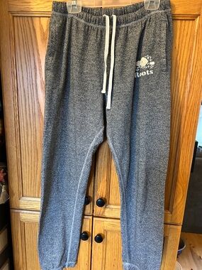 Roots Gray Heather Men's Jogger Sweatpants with White Drawstring